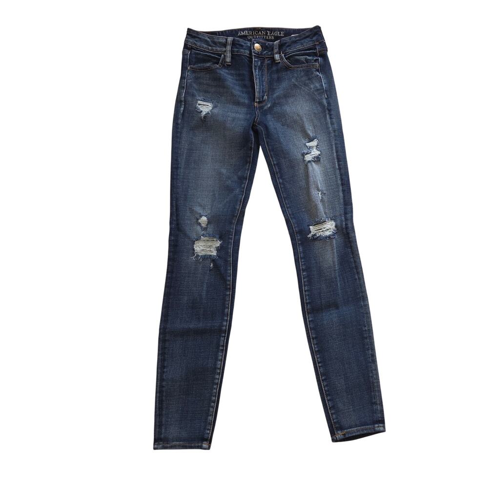 American Eagle 360* Super Stretch Women's Blue Hi Rise Jegging Jeans size 4